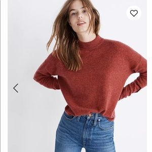 Madewell Rust Mockneck Cashmere Sweater